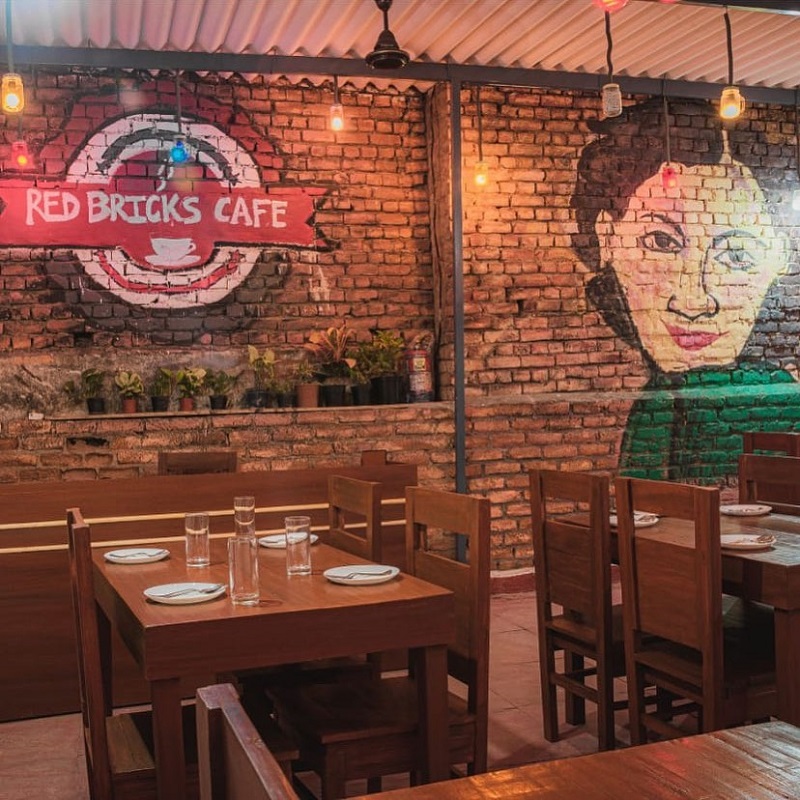 Red Bricks Cafe Champa Gali Delhi