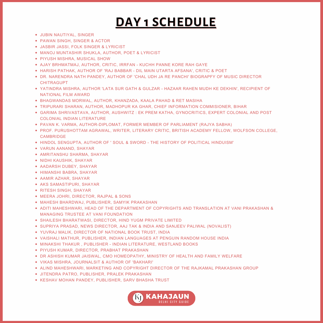 Sahitya AajTak 2023 Schedule Day 1