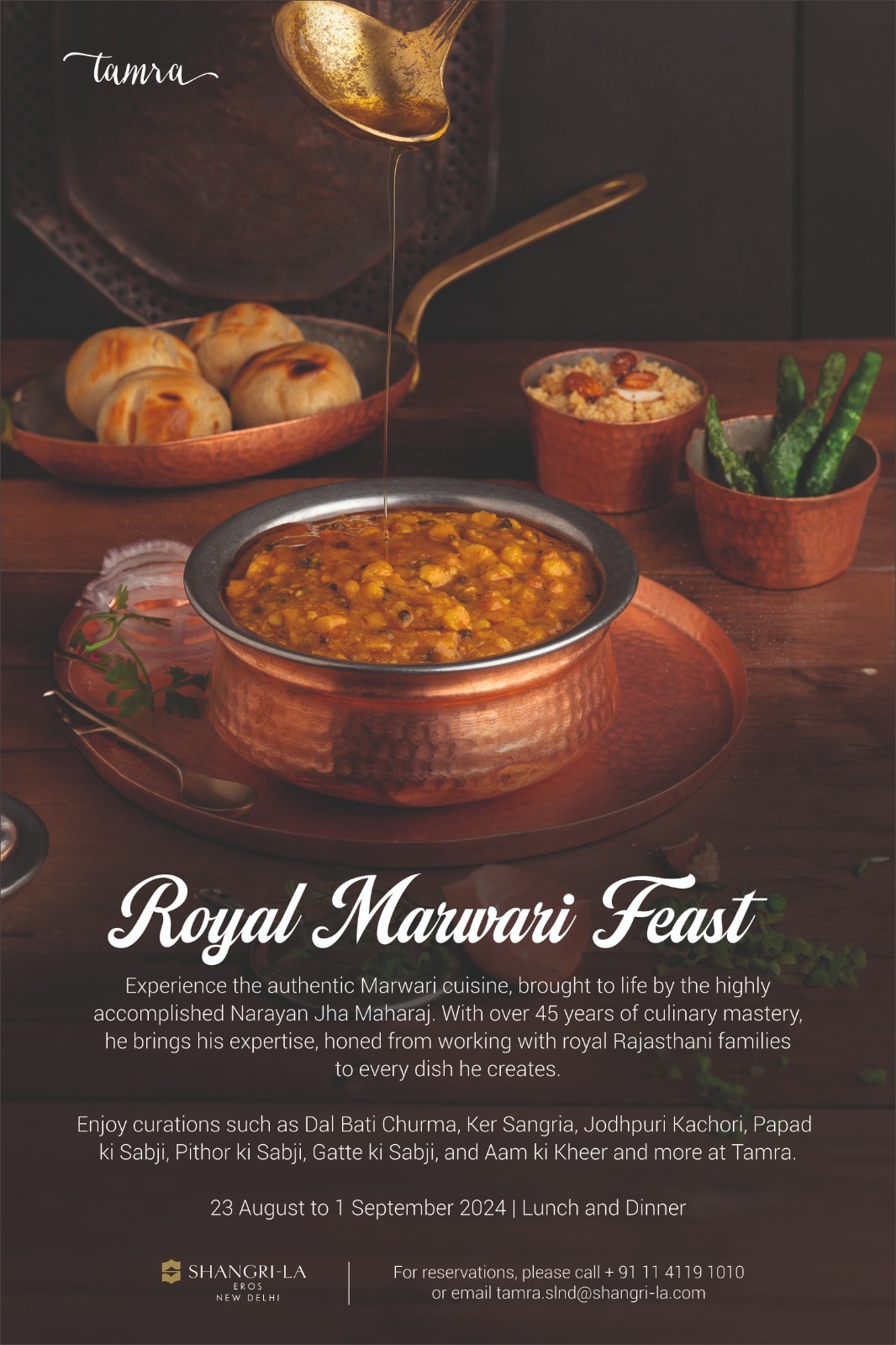 Savor the Flavors of Rajasthan: Marwari Food Festival at Shangri-La Eros New Delhi